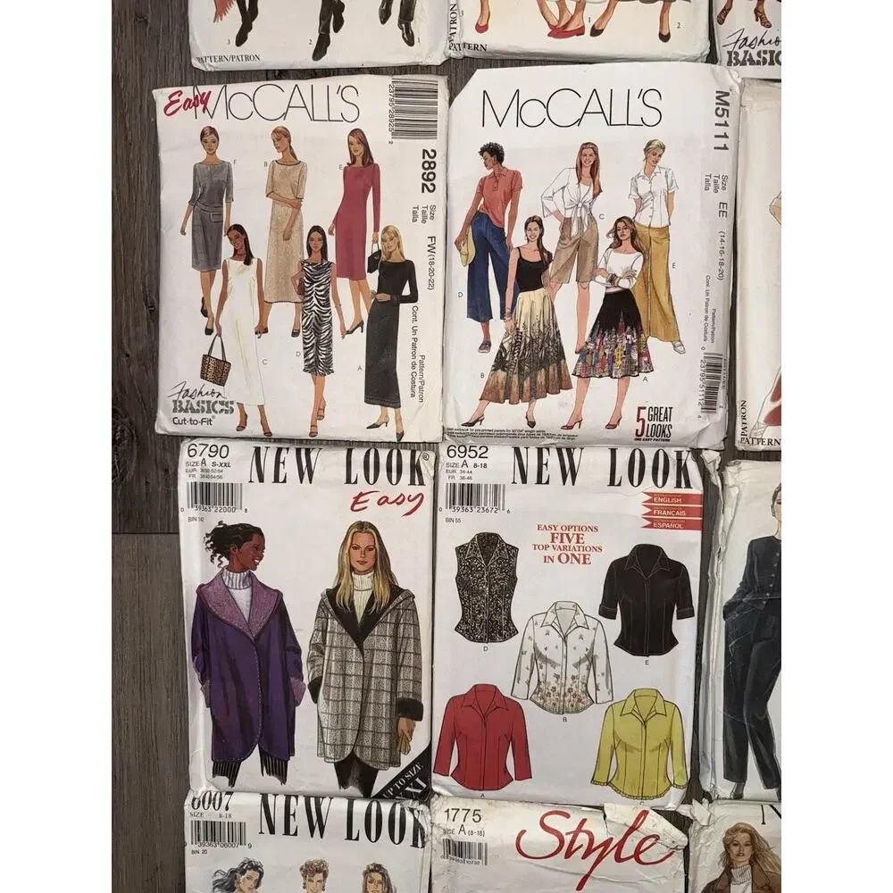 Large Lot of 30 Vintage Women’s Sewing Patterns Assorted Styles, Sizes & Brands